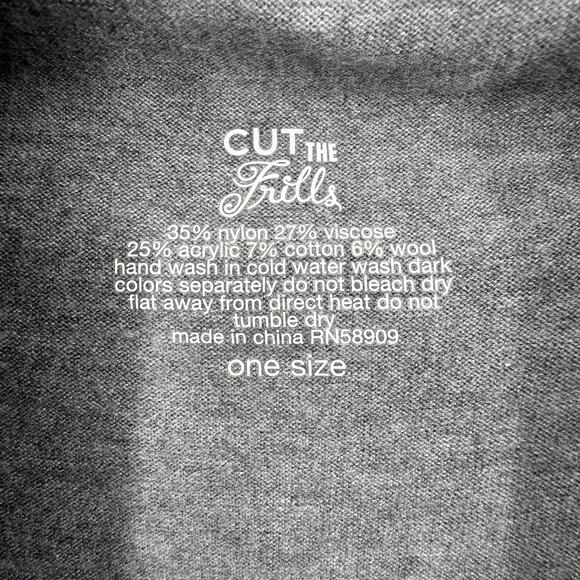 Cut The Frills vest cardigan women's OS open front waterfall wool blend gray - Picture 5 of 5